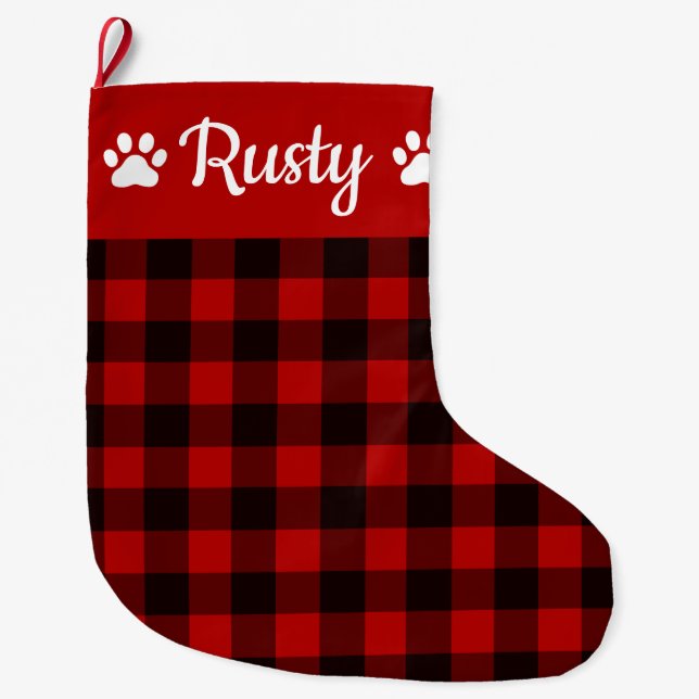 Grande Chaussette De Noël Nom et pattes du chien abattu de Buffalo (Devant)