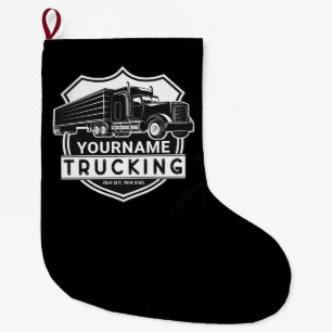 Grande Chaussette De Noël NOM personnalisé Camions Big Rig Semi Trucker