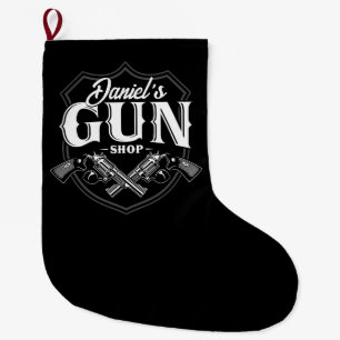Grande Chaussette De Noël NOM PERSONNALISÉ Vieux Armes à feu
