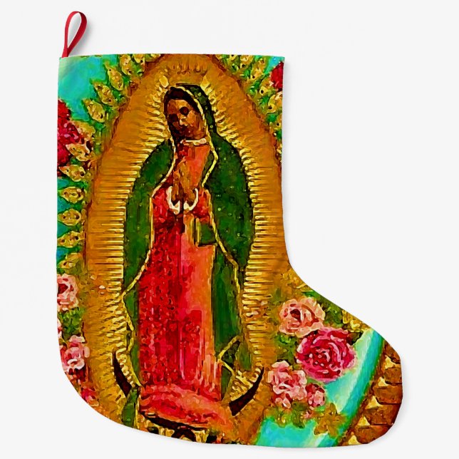Grande Chaussette De Noël Notre Vierge Marie mexicain saint de Madame (Devant)