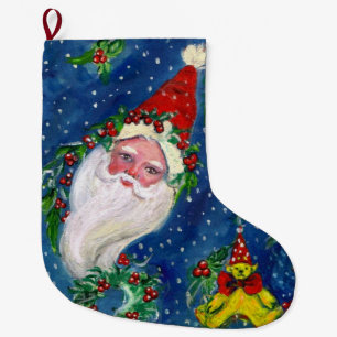 GRANDE CHAUSSETTE DE NOËL NUIT DE NOËL, HOLLYBERRIES, LE PÈRE NOËL DANS L