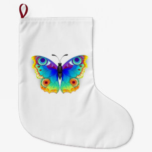 Grande Chaussette De Noël Oeil de paon arc-en-ciel