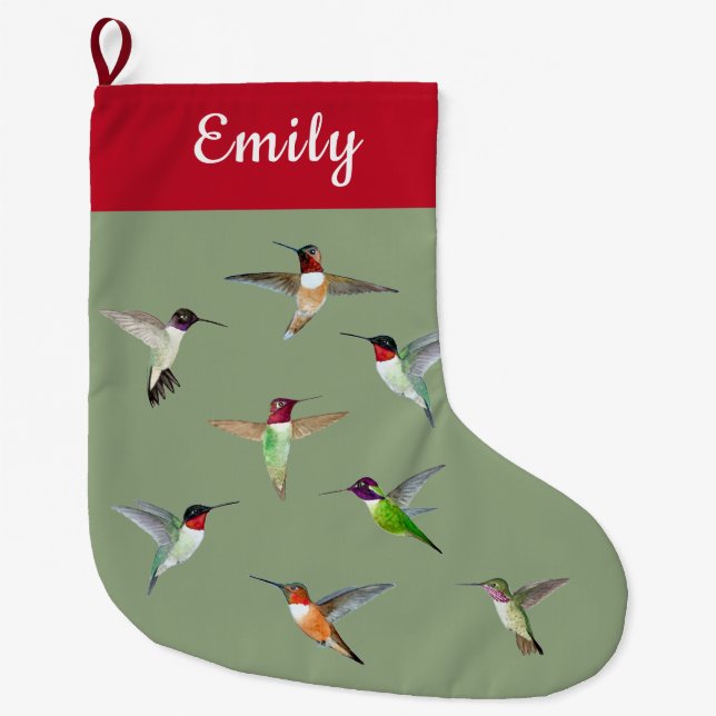 Grande Chaussette De Noël Oiseaux-de-brousse nord-américains traditionnels G (Devant)