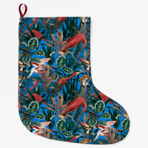 Grande Chaussette De Noël Oiseaux tropicaux Stocking de Noël
