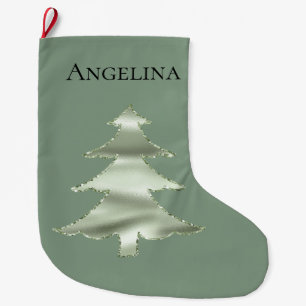 Grande Chaussette De Noël Olive Pistachio Menthe Green Christmas Tree