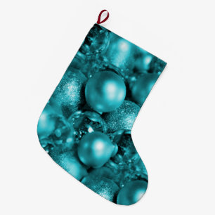 Grande Chaussette De Noël Ornements de Noël Aqua
