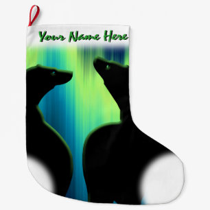 Grande Chaussette De Noël Ours Noël Stocker personnalisé Ours Stocker