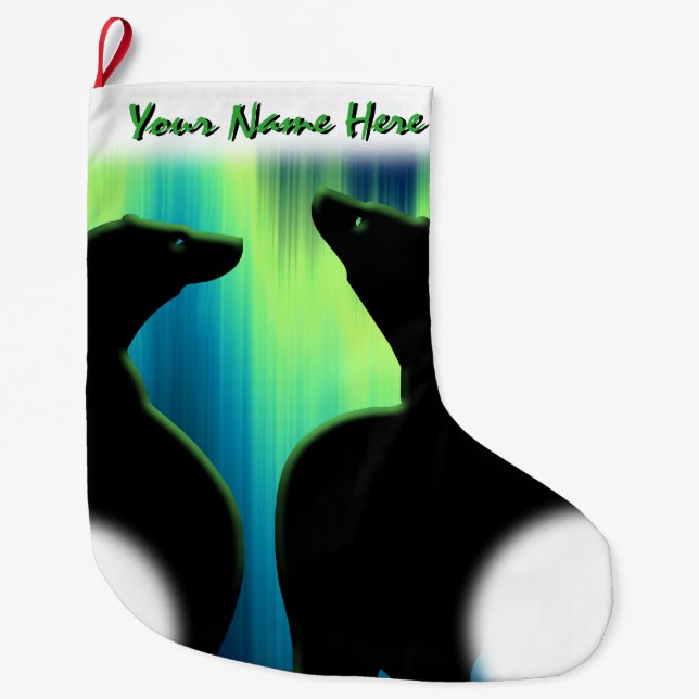Grande Chaussette De Noël Ours Noël Stocker personnalisé Ours Stocker (Devant)