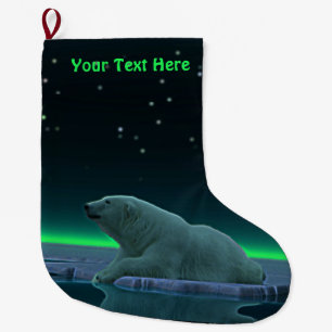Grande Chaussette De Noël Ours polaire à bord de glace