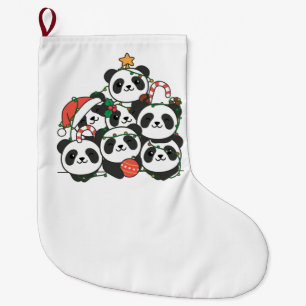 Grande Chaussette De Noël Panda Noël Arbre drôle Animal Noël