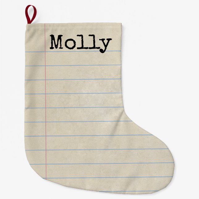 Grande Chaussette De Noël Papier carnet Noël Stocker - Customisez-le! (Devant)