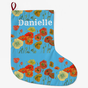 Grande Chaussette De Noël Papillons orange et jaune Art Noël Stocker
