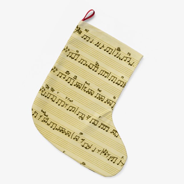 Grande Chaussette De Noël Partition manuscrite Notes de chansons Antique Ivo (Devant (Accrochage))