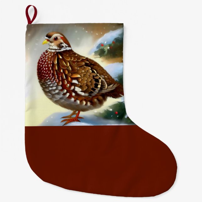 Grande Chaussette De Noël Partridge de Noël 1 (Devant)