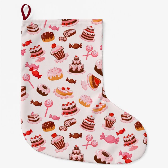 Grande Chaussette De Noël Pâtisseries (Devant)