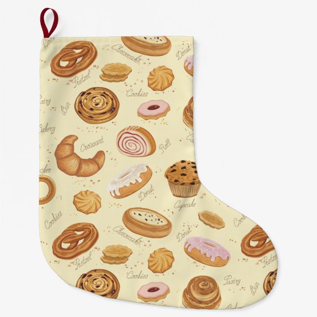 Grande Chaussette De Noël Pâtisseries (Devant)