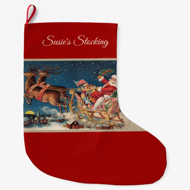 Grande Chaussette De Noël Patriot Santa (Devant)