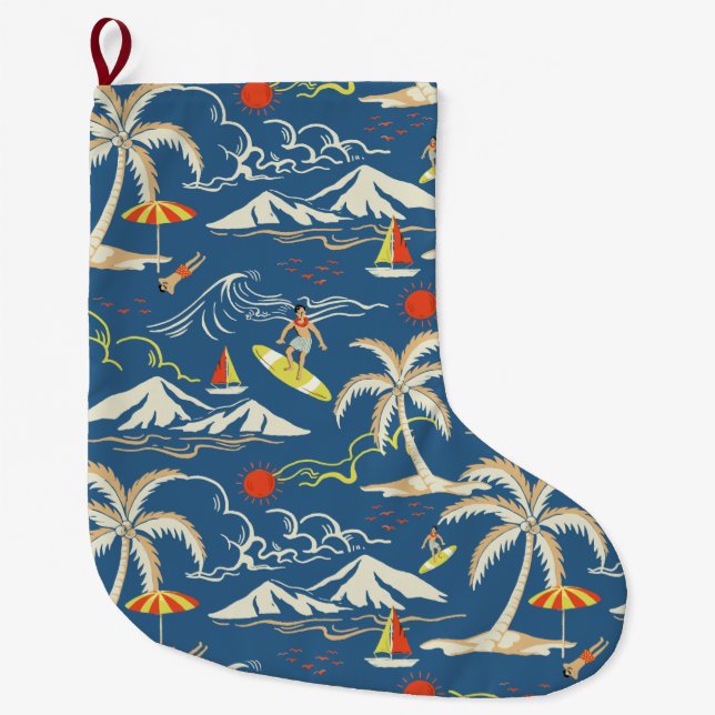 Grande Chaussette De Noël Patters tropicaux (Devant)