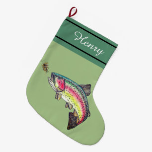 Grande Chaussette De Noël Pêche à la truite arc-en-ciel