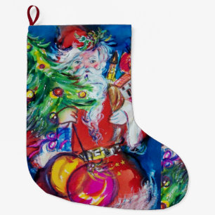 GRANDE CHAUSSETTE DE NOËL PÈRE NOËL AVEC BALLONS ET CADEAUX EN ARBRE DE NOËL