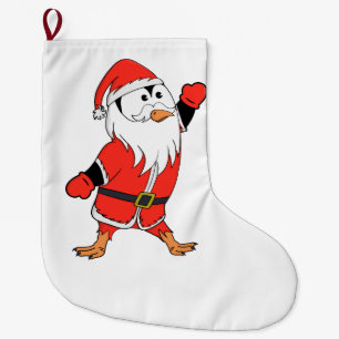 Grande Chaussette De Noël Père Noël Penguin Prêt pour Noël
