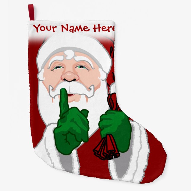 Grande Chaussette De Noël Père Noël Stocking Stockage personnalisées Stockag (Devant)