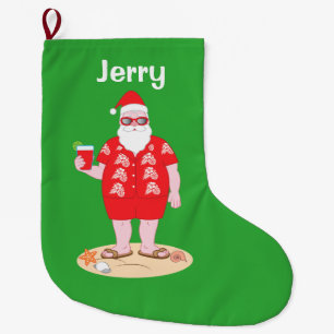 Grande Chaussette De Noël Père Noël tropical