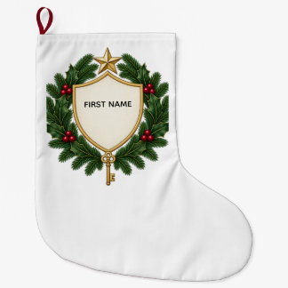 Grande Chaussette De Noël Personalized Family Crest Christmas Stocking