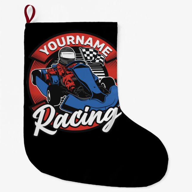 Grande Chaussette De Noël Personalized Go Kart (Devant)