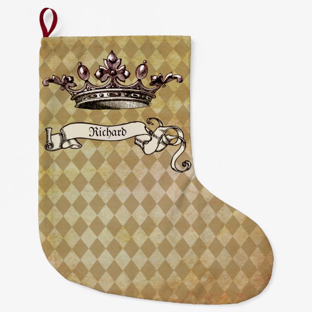 Grande Chaussette De Noël Personalized Royal Decree  (Devant)