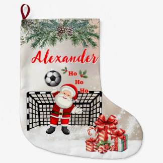 Grande Chaussette De Noël Personalized Santa Soccer Christmas Santa Soccer