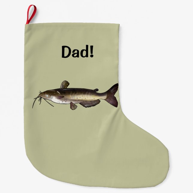 Grande Chaussette De Noël Personnalisable nommé de poisson-chat (Devant)