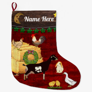Grande Chaussette De Noël Personnalisé - Un pays Noël La Mancha