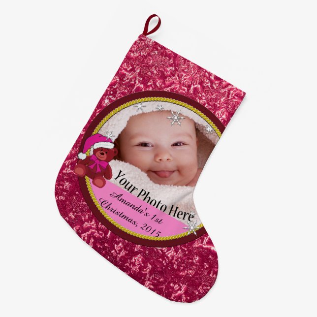 Grande Chaussette De Noël Petite fille personnalisée (Devant (Accrochage))
