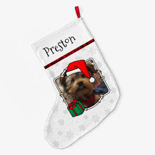 Grande Chaussette De Noël Photo personnalisée Noël Père Noël Pet HO HO HO HO