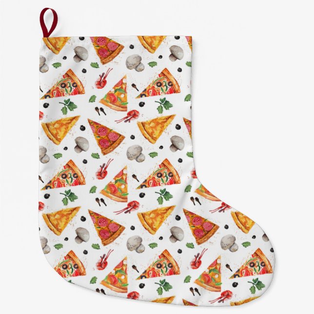 Grande Chaussette De Noël Pizza (Devant)