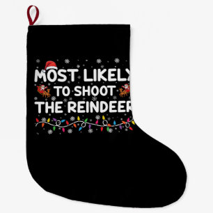 Grande Chaussette De Noël Plus susceptible de tirer sur la famille de rennes