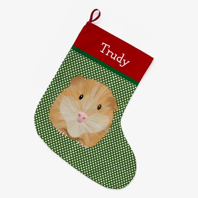 Grande Chaussette De Noël Poignée de Guinée Personnalisée (Devant (Accrochage))