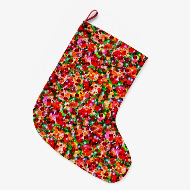 Grande Chaussette De Noël Points de fête 2-Noël (Devant (Accrochage))
