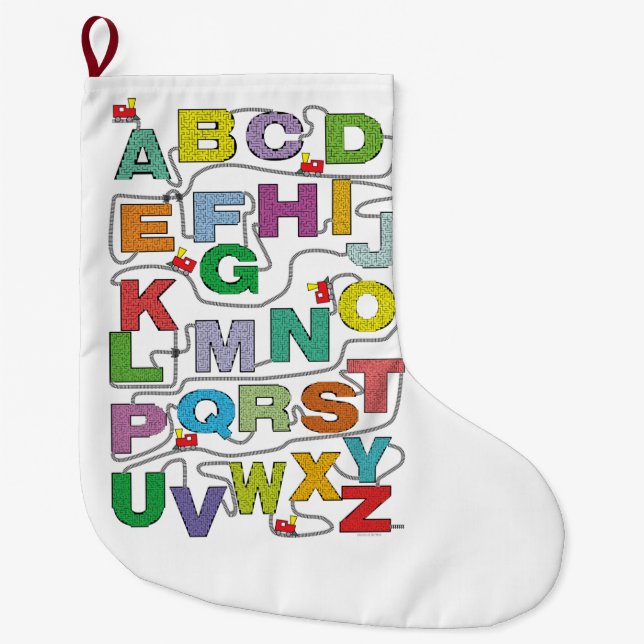 Grande Chaussette De Noël Poster du train Alphabet Maze (Devant)