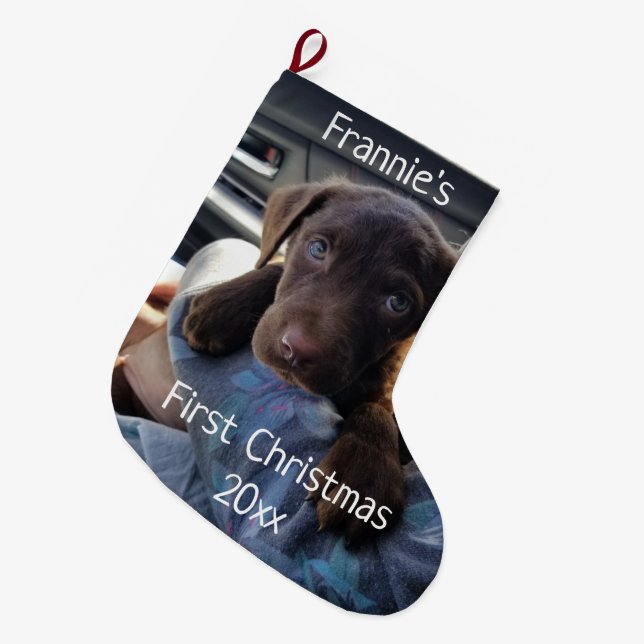 Grande Chaussette De Noël Premier Noël de la chienne (Devant (Accrochage))