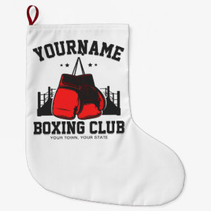 Grande Chaussette De Noël Pro Boxer AJOUTER NOM Gants rouges Boxer Ring Trai