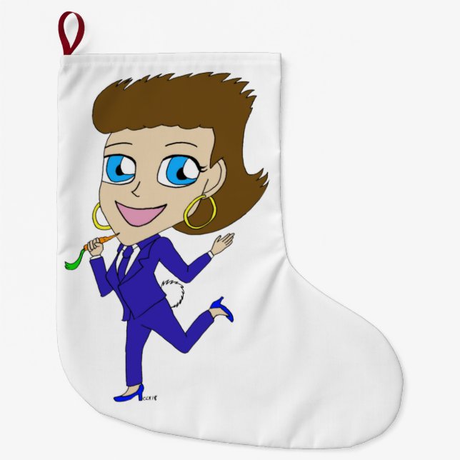 Grande Chaussette De Noël queue de lapin de chibi (Devant)