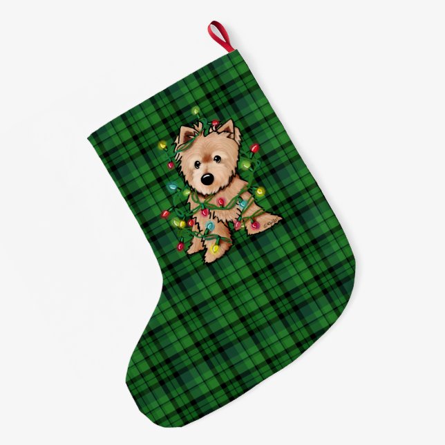 Grande Chaussette De Noël Ravi Norwich Terrier Noël Stocking (Dos (Accrochage))