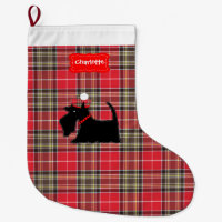 Red Tartan Plaid Motif écossais Terrier Chien