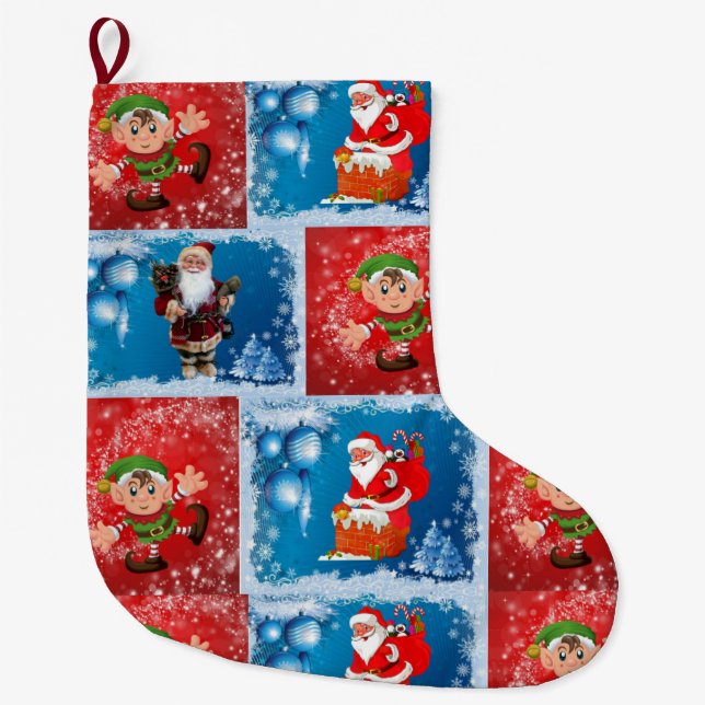 Grande Chaussette De Noël Réservation de Noël, Père Noël (Devant)