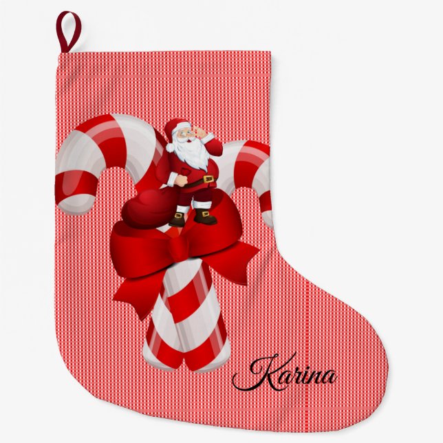 Grande Chaussette De Noël Réservation de Noël, Père Noël (Devant)