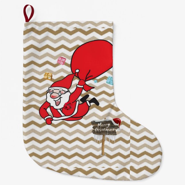 Grande Chaussette De Noël Réservation de Noël, Père Noël (Devant)