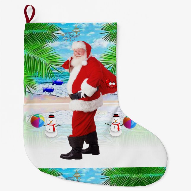 Grande Chaussette De Noël Réservation de Noël, Père Noël (Devant)