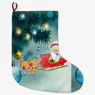 Grande Chaussette De Noël Réservation de Noël, Père Noël